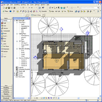 3d revit cottage house plan model