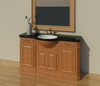 Bow Front Custom Vanity w/ sink
