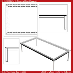 LC10-P Low Table 140x70 Multi-View Block