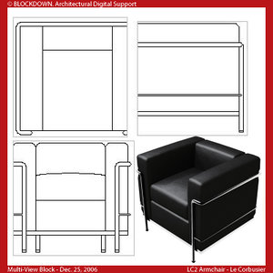 LC2 Armchair Multi-View Block