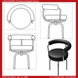 LC7 Turning Chair Multi-View Block
