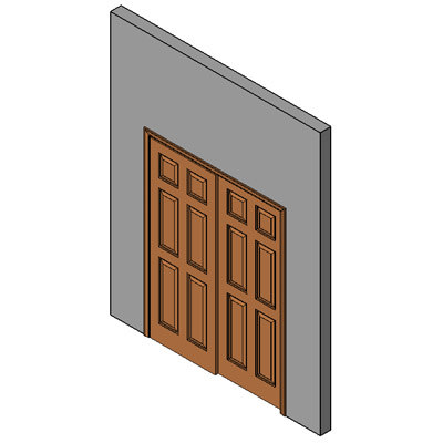 Building Revit Family wood door sliding