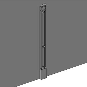 Square Double Panel Pilaster w Plinth Block