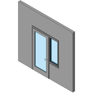 Hollow Metal Swing Door, Single With Half Sidelite