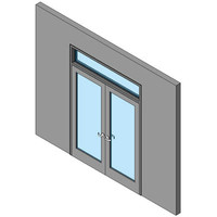 Hollow Metal Swing Door, Double With Transom