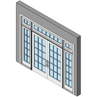 Wood Exterior Entry Swing Door, Double With Sidelites And Transom