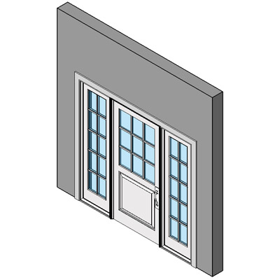 Building Revit Family wood door swing