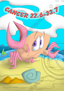 horoscope cartoon character  - cancer