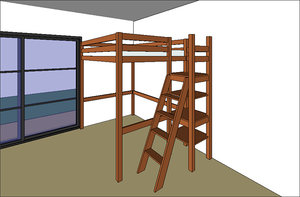 Lit mezzanine avec tour