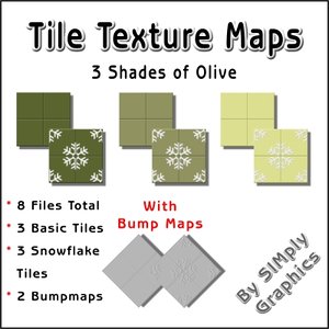 Tile Texture Maps - 3 Shades of Olive