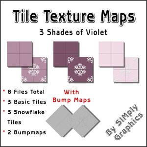Tile Texture Maps - 3 Shades of Violet