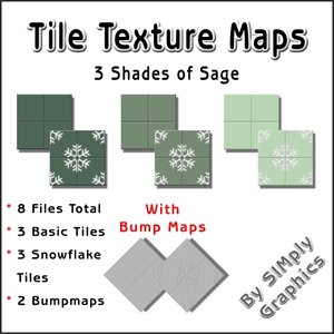 Tile Texture Maps - 3 Shades of Sage