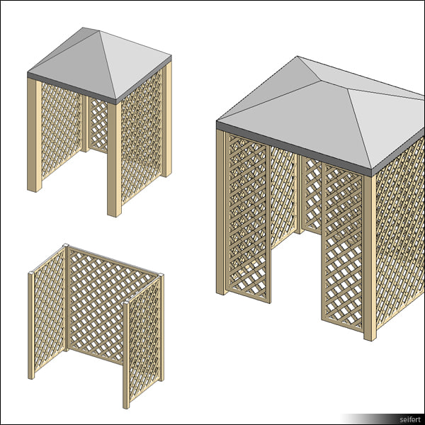Building Revit Family Alcove Garden Pavilion