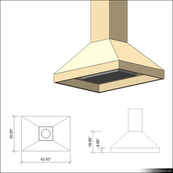 Building Revit Family range hood kitchen