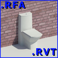 Revit plumbing fixtures closet 01 2D & 3D