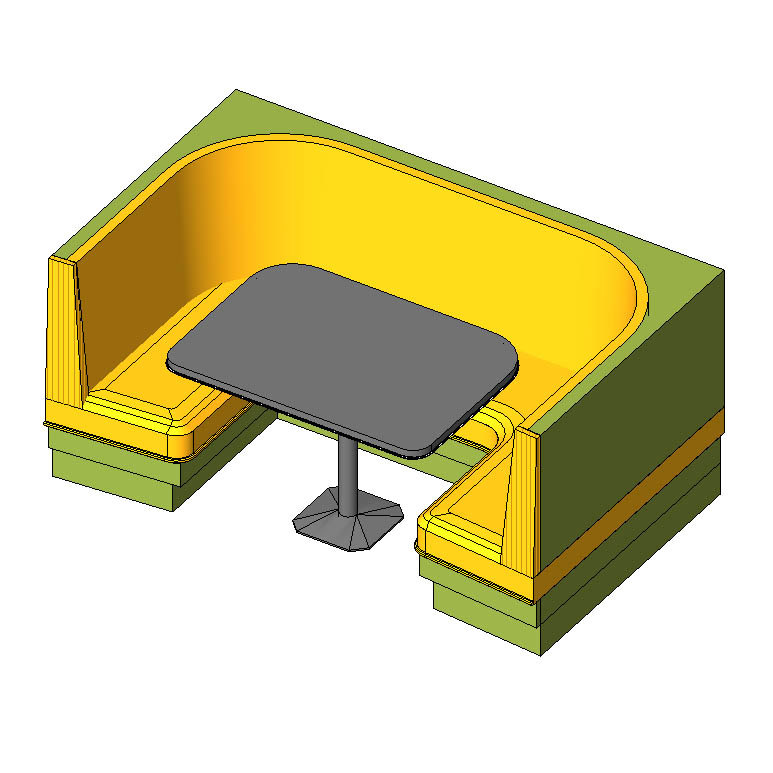 Building Revit Family booth dining banquette