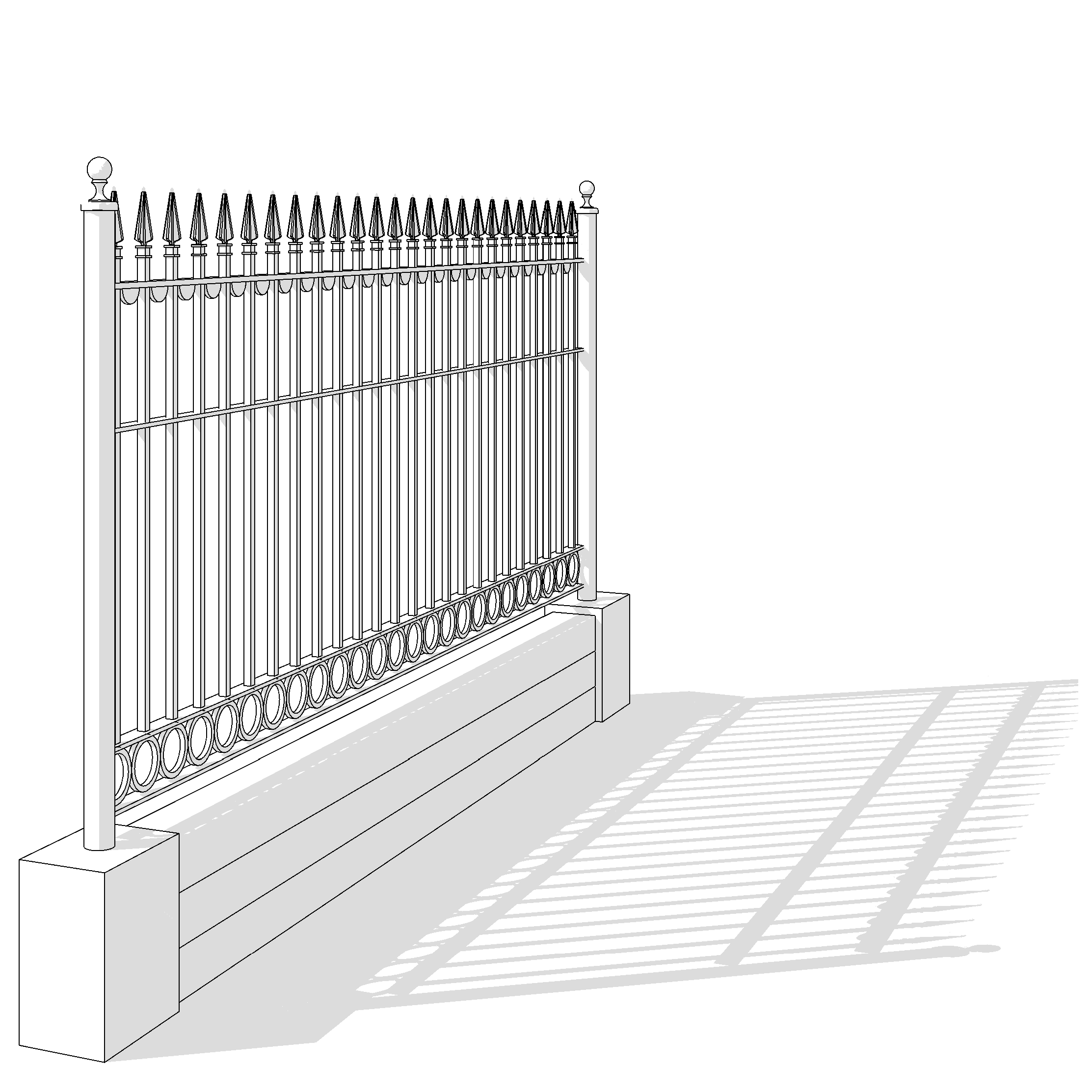 Building Revit Design fence iron railing