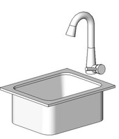 Sink - 16x20 Bar Sink and faucet - Undercounter Mount