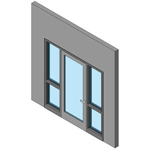 Hollow Metal Swing Door, Single With Two Sidelites