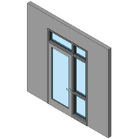 Hollow Metal Swing Door, Single With Sidelite And Transom