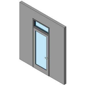Hollow Metal Swing Door, Single With Transom