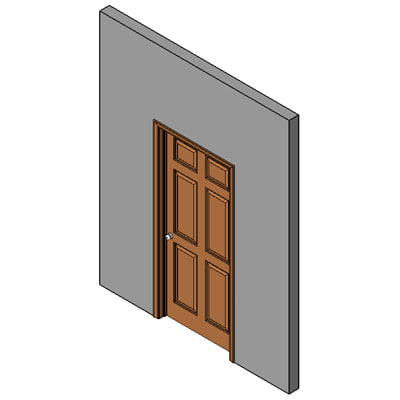 Building Revit Family wood door prehung