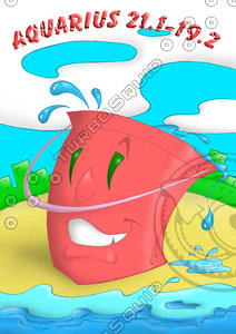 horoscope cartoon character  - aquarius