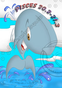 horoscope cartoon character  - pisces