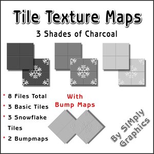 Tile Texture Maps - 3 Shades Of Charcoal