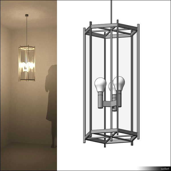 Building Revit Family lamp ceiling suspended