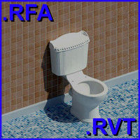Revit plumbing fixtures closet 03 2D&3D