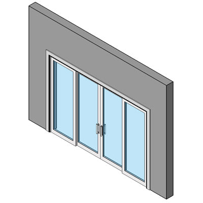 Building Revit Family wood door patio