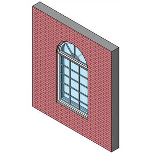 Fixed Window, Single With Half-round Transom