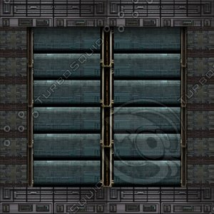 Gothic tech hallway : Ribbed wall green 2
