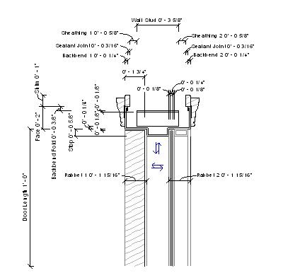 Single Rabbit Hm Frame Building Revit Family HM Detail Component
