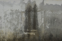 Grunge wall texture with mountain shape