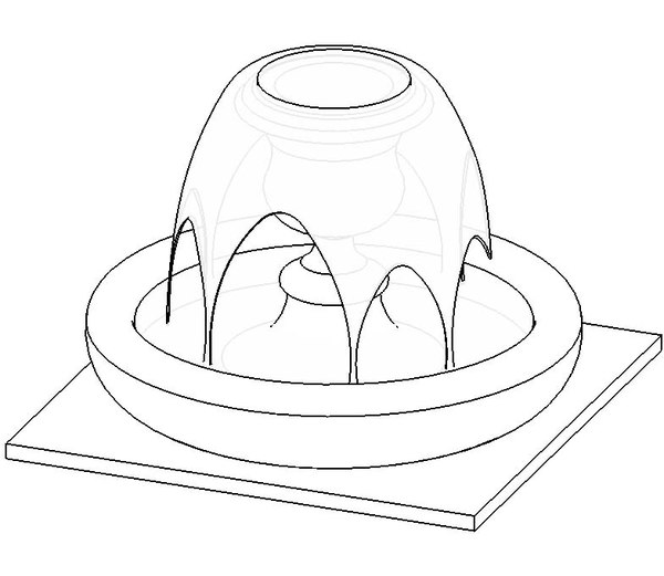 Building Revit Family Fountain Urn Exterior