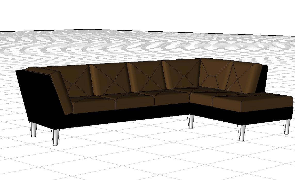 3d revit sectional sofa