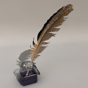 maya ink-bottle feather
