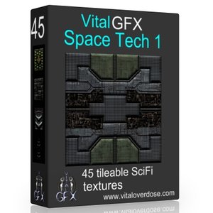 Dark Space Tech 1 : 45 tilable Scifi /Alien textures