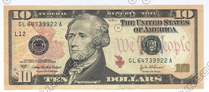 10 , 100,1 , dollars banknotes.