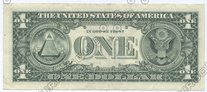 1 ,10 , 100 dollars banknotes. back side