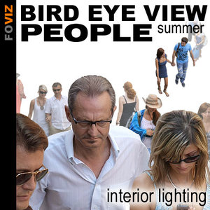 Bird eye view summer people (interior lighting)
