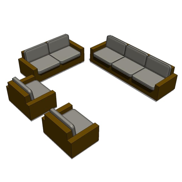 Building Revit Family 1 couch sofa