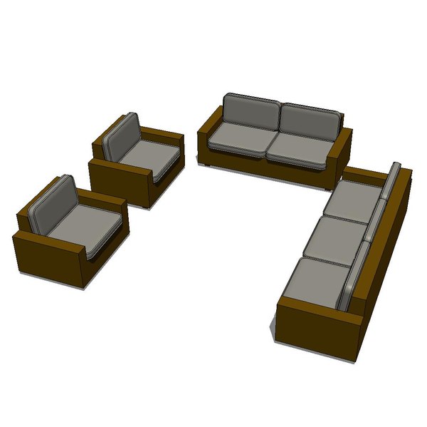 Building Revit Family 1 couch sofa