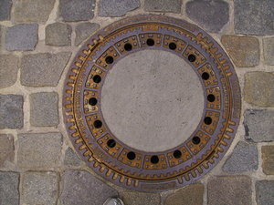 Old german man hole cover