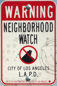 Los Angeles LAPD neighborhood watch sign