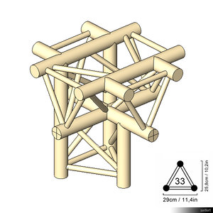 Truss 33 Corner 5-way Cross apex down 00192se