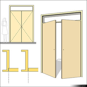 Door Swing Double Transom 00232se