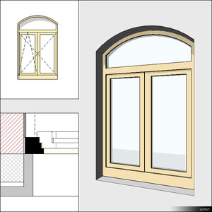 Window Case Double Trans Arc 00239se